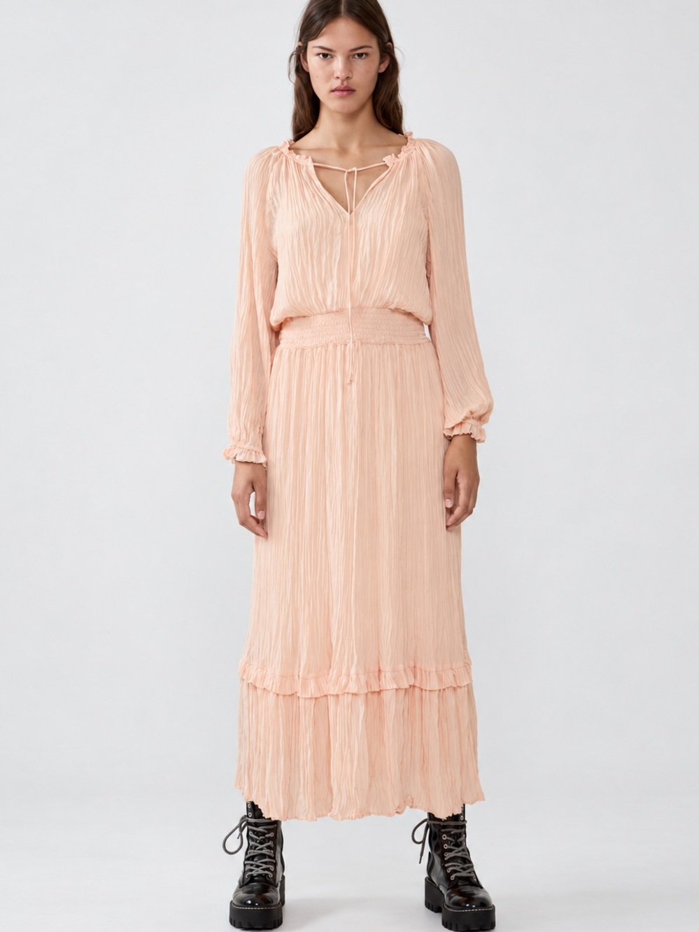 ZARA Pleated Voluminous Dress Size X Small